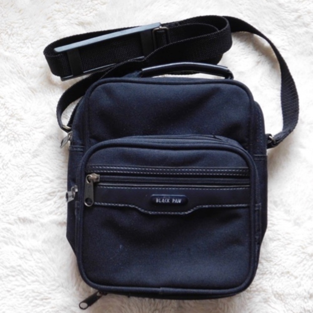 Vintage Black Paw Mens Canvas Shoulder Travel Bag